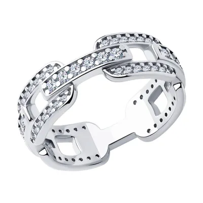 Кольцо из серебра с фианитами из серебро