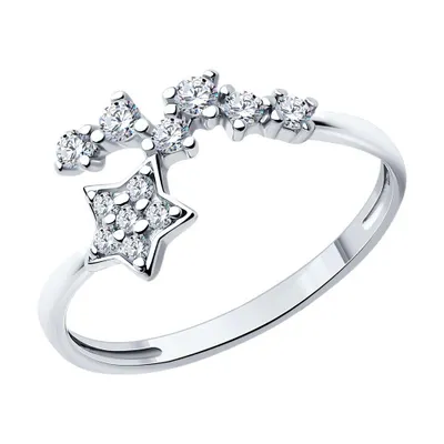 Кольцо из серебра с фианитами из серебро