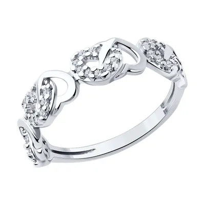 Кольцо из серебра с фианитами из серебро