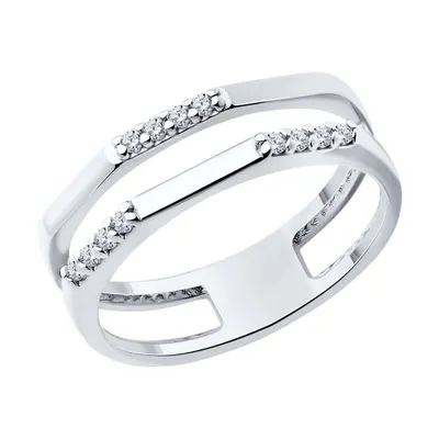 Кольцо из серебра с фианитами из серебро