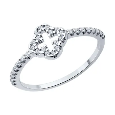 Кольцо из серебра с фианитами из серебро