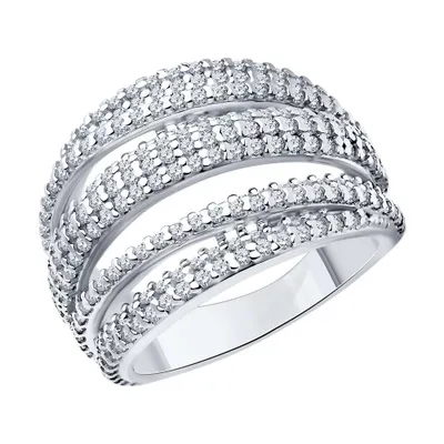 Кольцо из серебра с фианитами из серебро