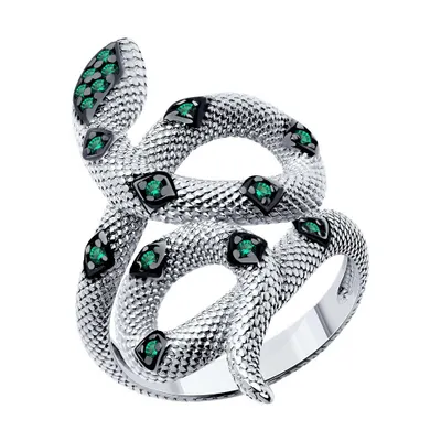 Кольцо из серебра с фианитами из серебро