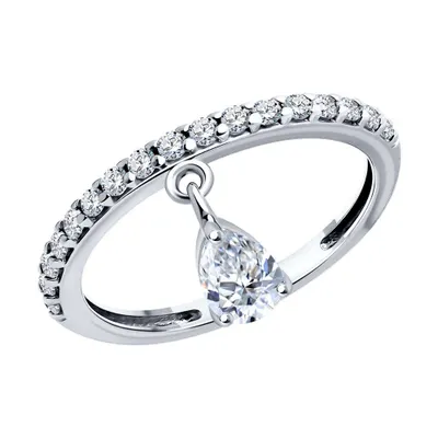 Кольцо из серебра с фианитами из серебро