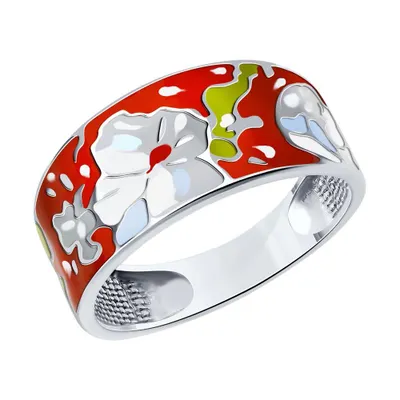 Кольцо из серебра с эмалью из серебро