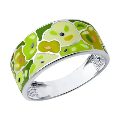 Кольцо из серебра с эмалью из серебро