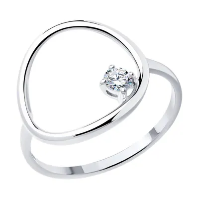 Кольцо из серебра с фианитом из серебро