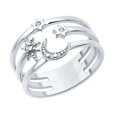 Кольцо из серебра с фианитами из серебро