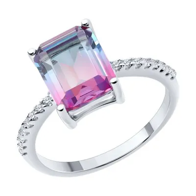 Кольцо из серебра с фианитами из серебро