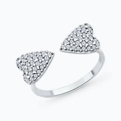 Кольцо из серебра с фианитами из серебро