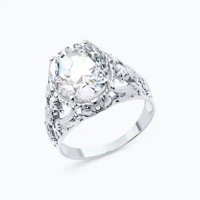 Кольцо из серебра с фианитом из серебро