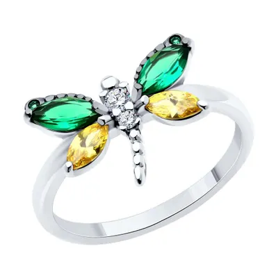 Кольцо из серебра с фианитами из серебро