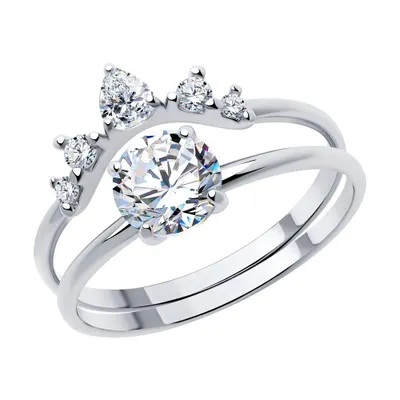 Кольцо из серебра с фианитами из серебро