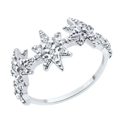 Кольцо из серебра с фианитами из серебро