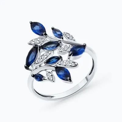 Кольцо из серебра с фианитами из серебро