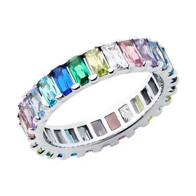 Кольцо из серебра с фианитами из серебро