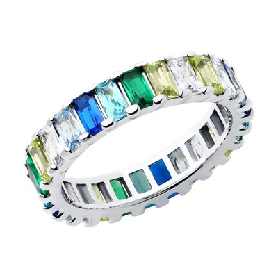 Кольцо из серебра с фианитами из серебро