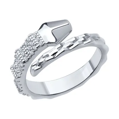 Кольцо из серебра с фианитами из серебро