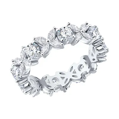 Кольцо из серебра с фианитами из серебро