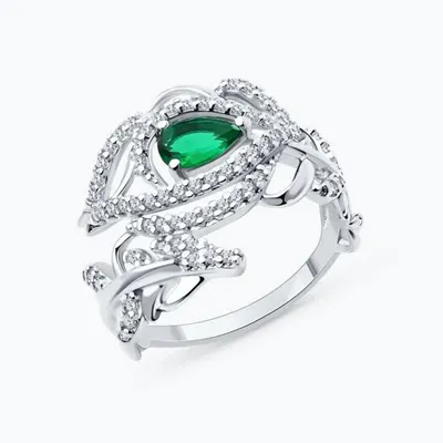 Кольцо из серебра с фианитами из серебро