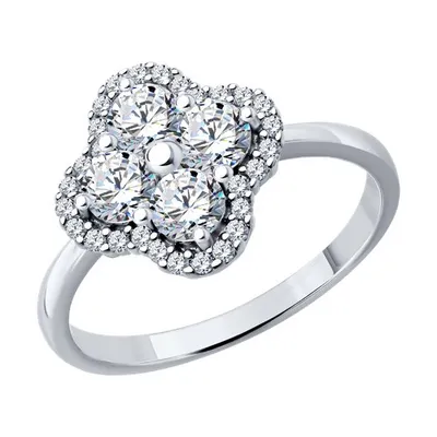 Кольцо из серебра с фианитами из серебро