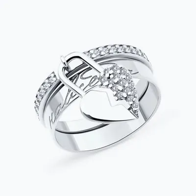 Кольцо из серебра с фианитами из серебро