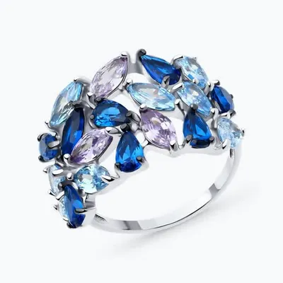 Кольцо из серебра с фианитами из серебро