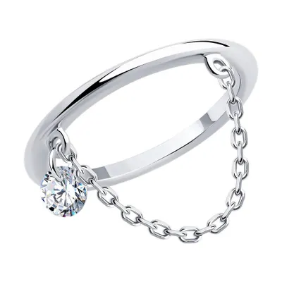 Кольцо из серебра с фианитом из серебро