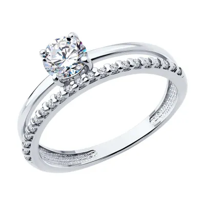 Кольцо из серебра с фианитами из серебро