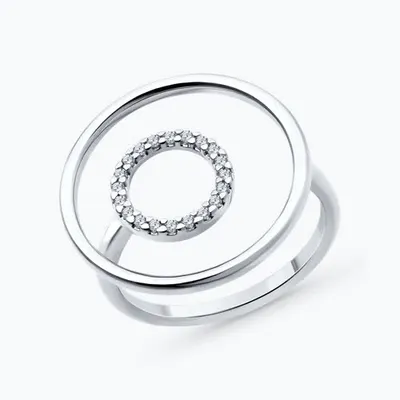 Кольцо из серебра с фианитами из серебро