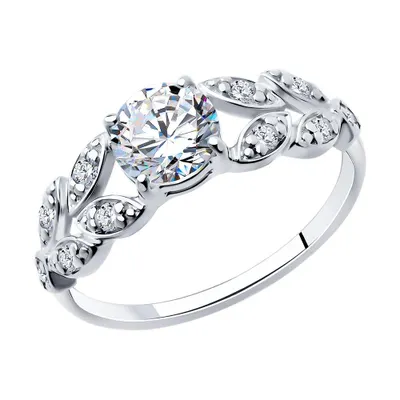 Кольцо из серебра с фианитами из серебро