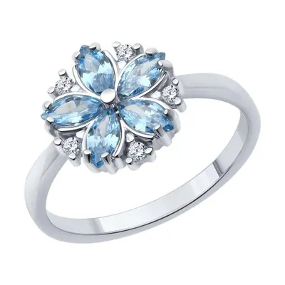 Кольцо из серебра с фианитами из серебро