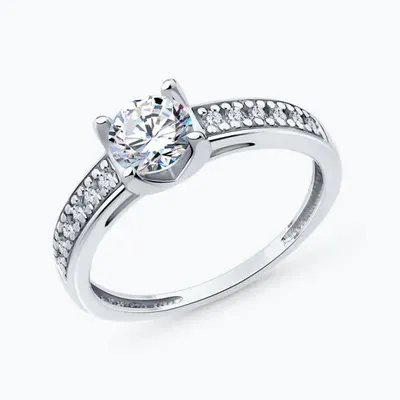 Кольцо из серебра с фианитами из серебро