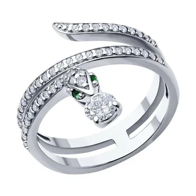 Кольцо из серебра с фианитами из серебро