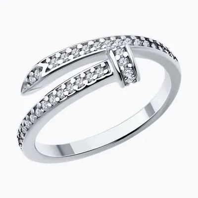 Кольцо из серебра с фианитами из серебро