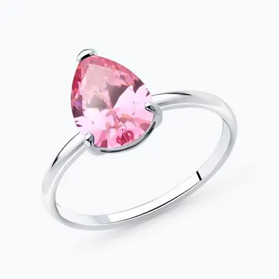 Кольцо из серебра с фианитом из серебро