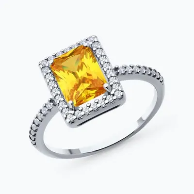 Кольцо из серебра с фианитами из серебро