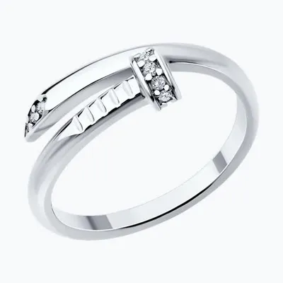 Кольцо из серебра с фианитами из серебро