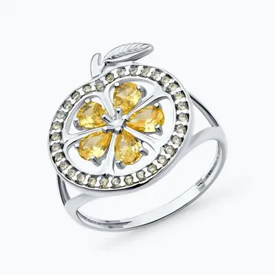 Кольцо из серебра с фианитами из серебро