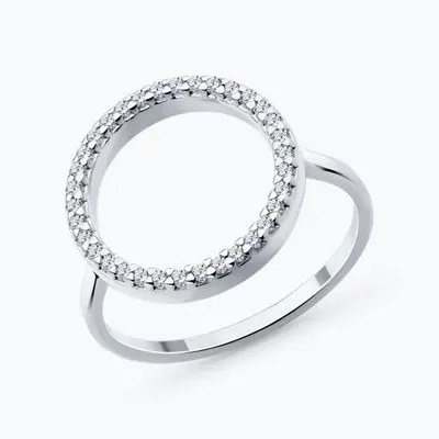 Кольцо из серебра с фианитами из серебро