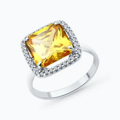 Кольцо из серебра с фианитами из серебро