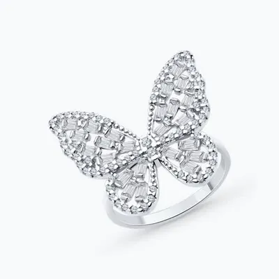 Кольцо из серебра с фианитами из серебро