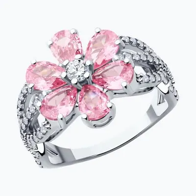 Кольцо из серебра с фианитами из серебро