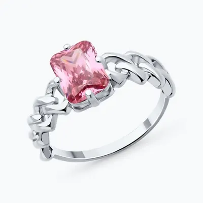 Кольцо из серебра с фианитом из серебро