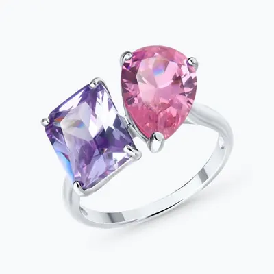 Кольцо из серебра с фианитами из серебро