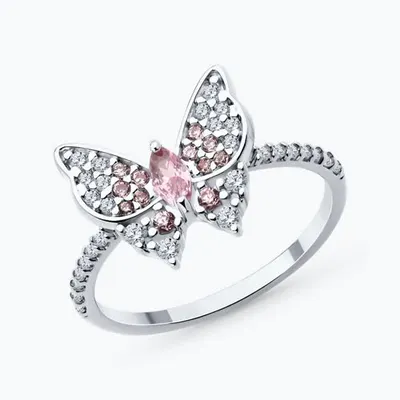 Кольцо из серебра с фианитами из серебро