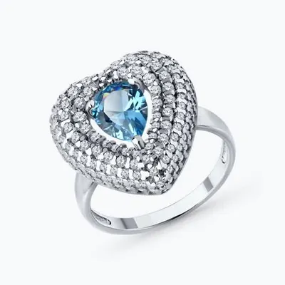 Кольцо из серебра с фианитами из серебро