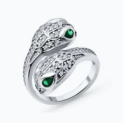 Кольцо из серебра с фианитами из серебро