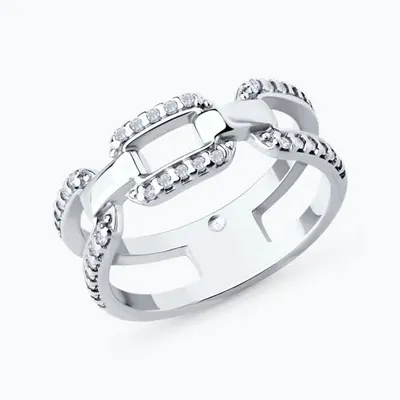 Кольцо из серебра с фианитами из серебро