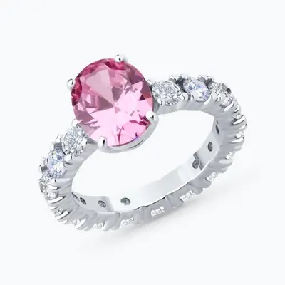 Кольцо из серебра с фианитами из серебро